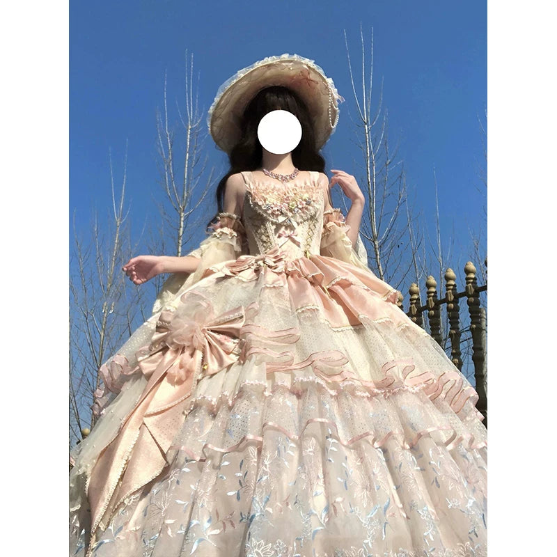 Sweet Scene - Pink Rose Lolita Evening Gown - Light hanayome occasion