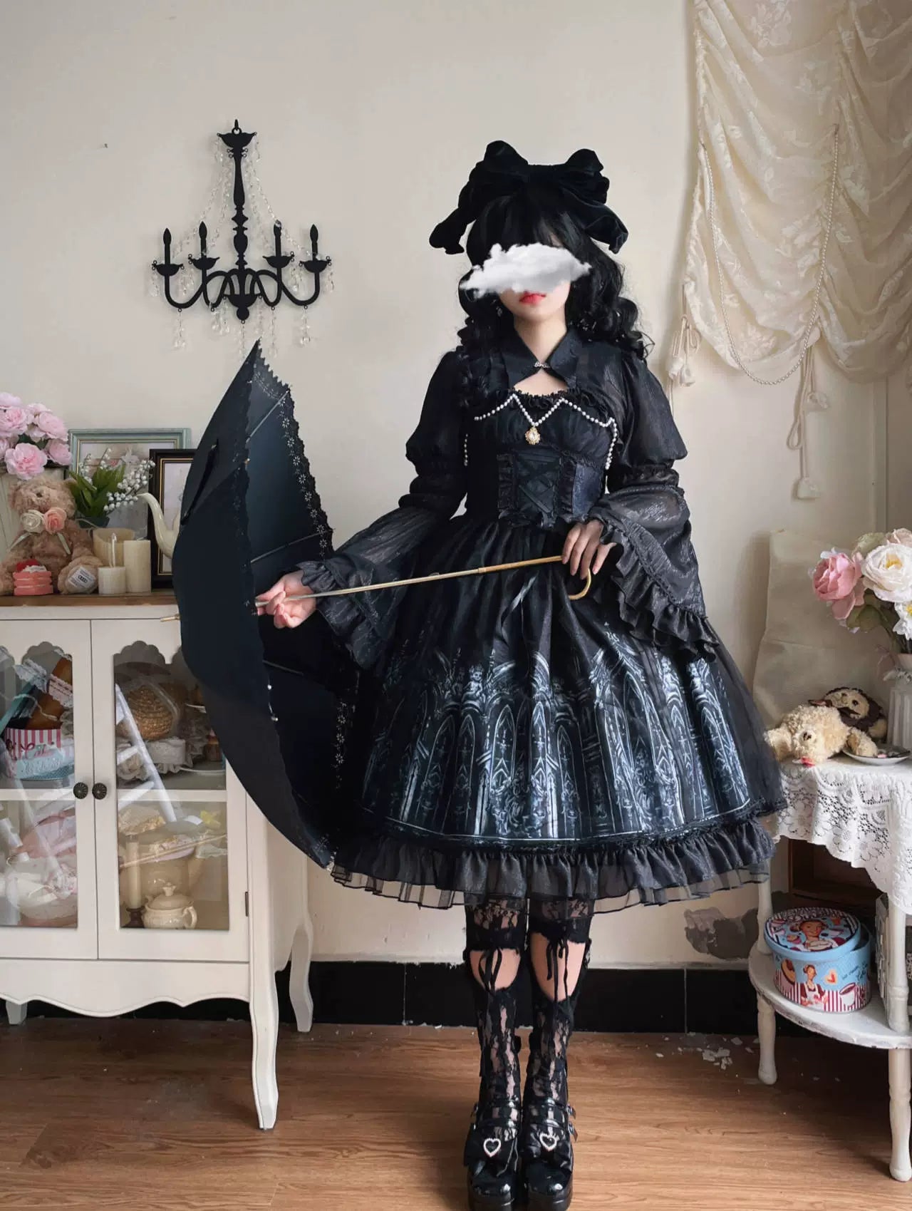 Sugar Girl - Silent Night Church - Gothic Lolita JSK Dress & Bolero, Church Print
