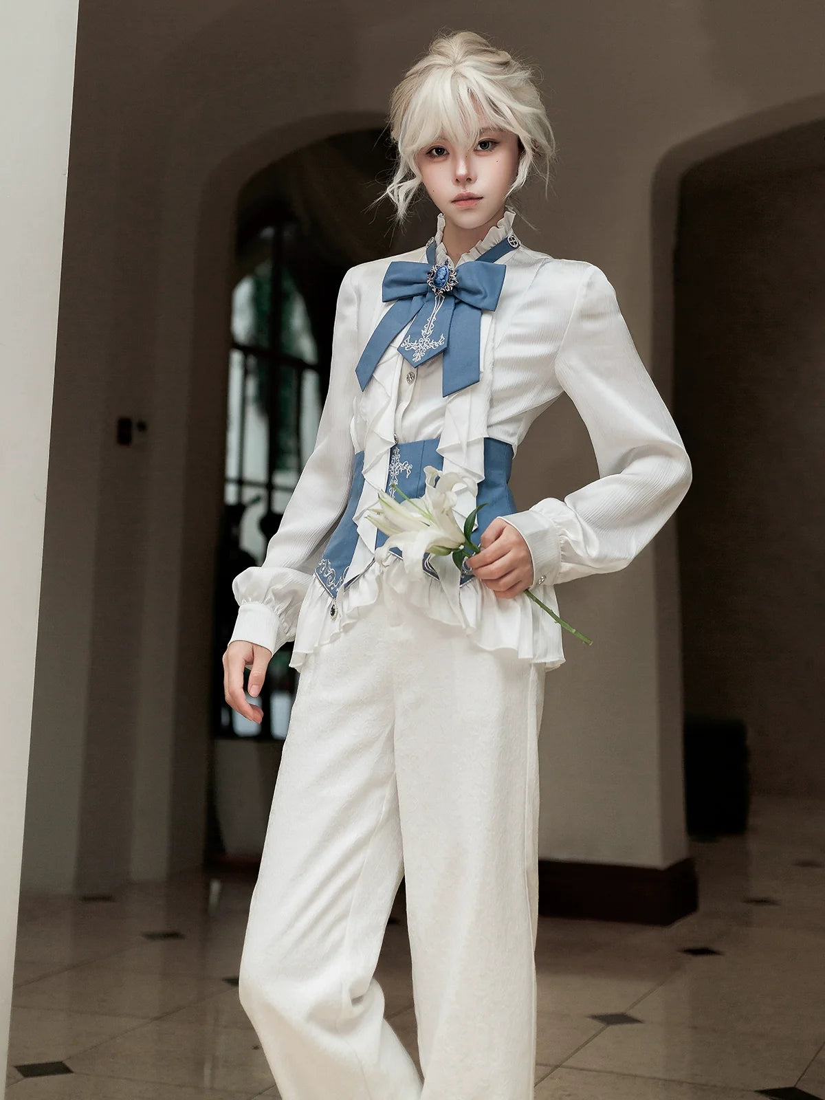 Your Princess - Lunar Paladin - Embroidered Ouji Lolita Tailcoat Set