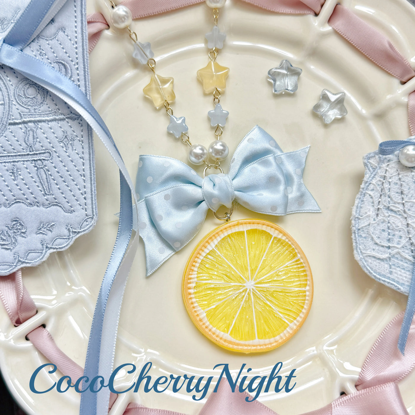 Independent Brand - Lemon Sweet Summer - Handmade Necklace with Lemon-Slice Pendant