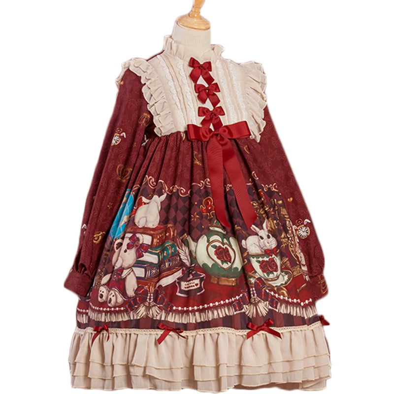 Leopard Cat Crown Bear OP dress by Lolita Fetch featuring a cute, daily wear design with leopard print and charming accessories.