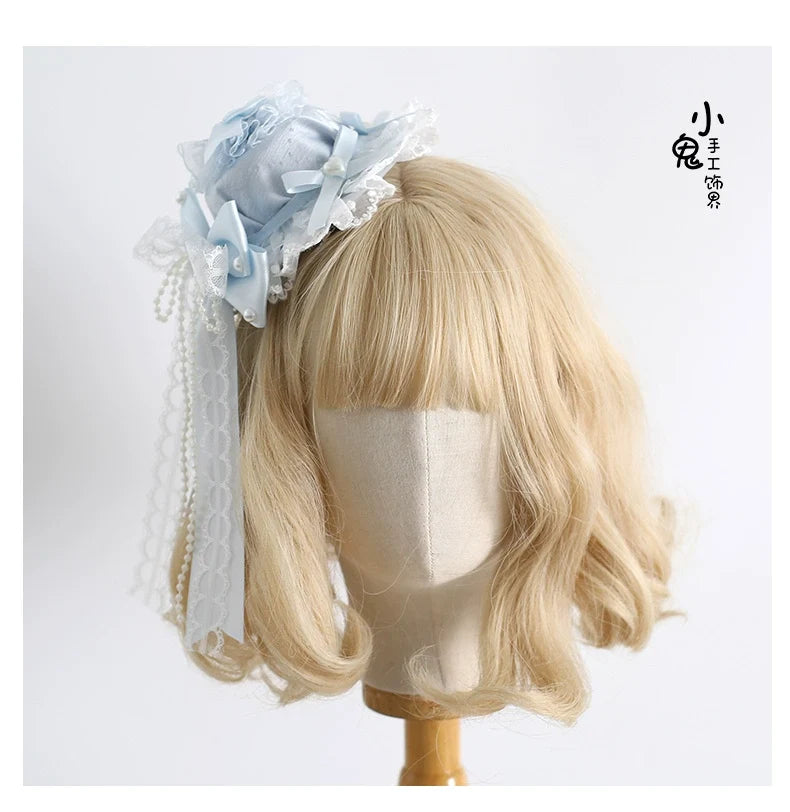 Xiaogui - Blue Sweet Lolita Lace Hair - Accessory Headwear