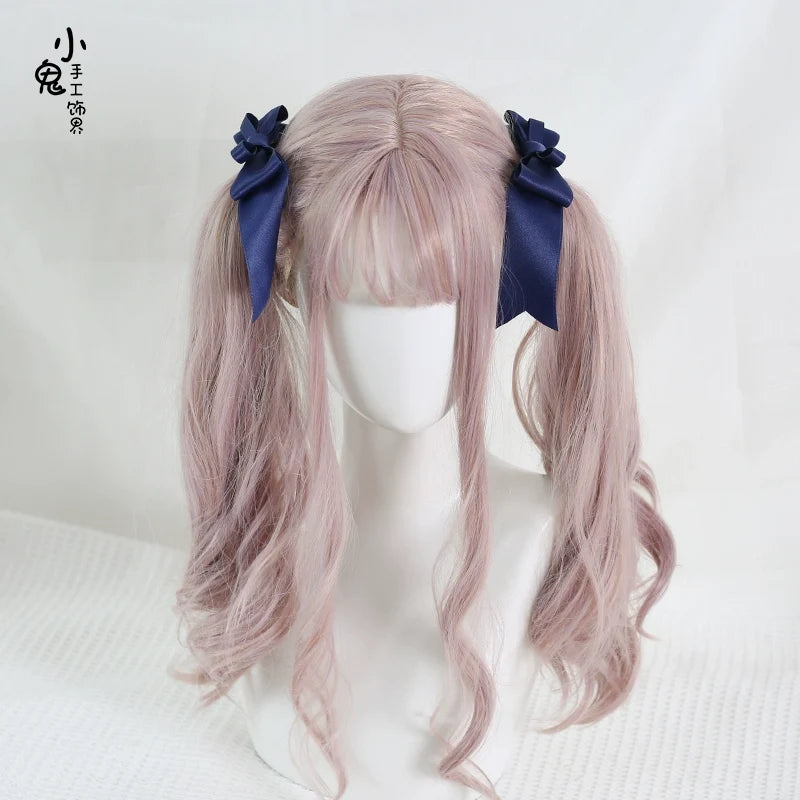 Xiaogui - Kawaii J-fashion Lolita Bow Clip dark blue - 1 pair