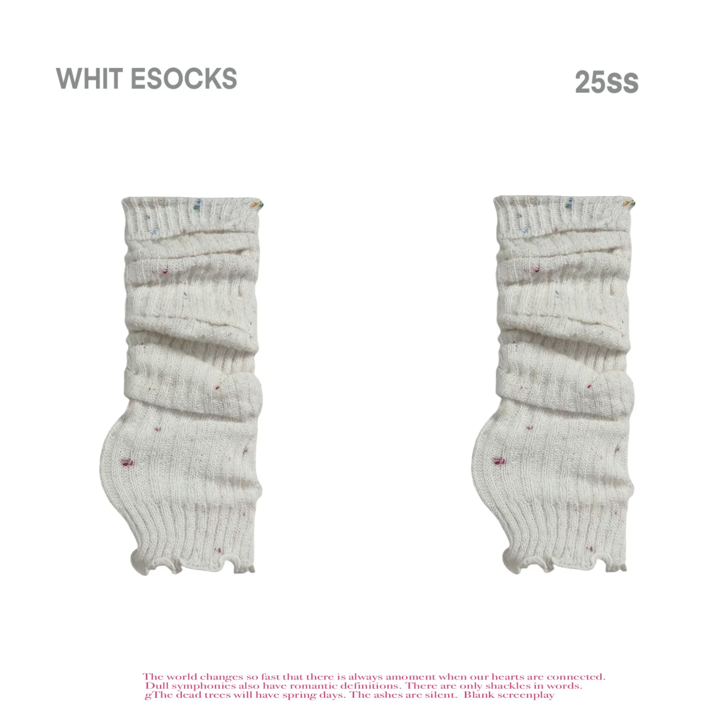 White Socks - Colorful Dot Knit - Slouch Leg Warmers with Colorful Dots