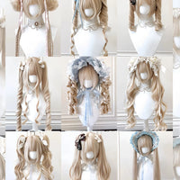 Sinwavy - Bubble Gum - Beige twin-tail wig and pieces - Base short hair wig