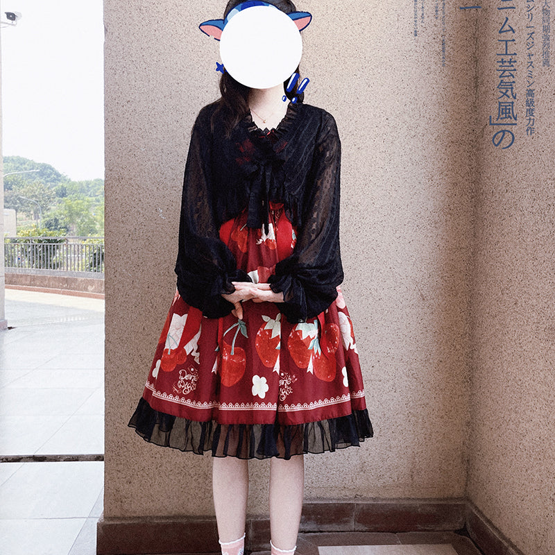 Sakurada Fawn - Chiffon Puff Sleeve Lolita Cardigan - Outerwear