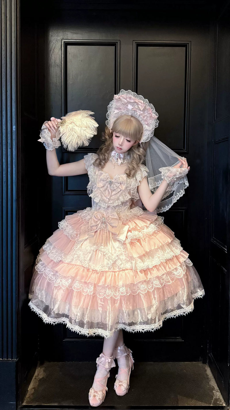 Miaolin Original - Rose Oath - Sweet Lolita JSK dress with rose