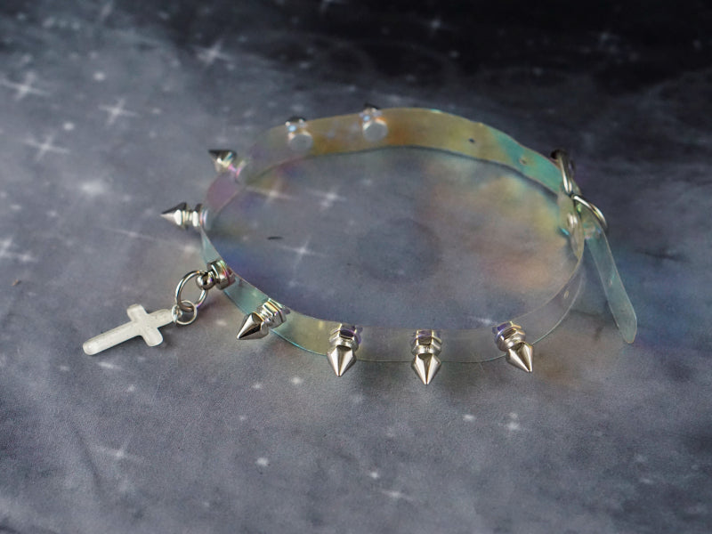 Strange Sugar - Gothic Lolita Cross Leather Choker - Neckwear
