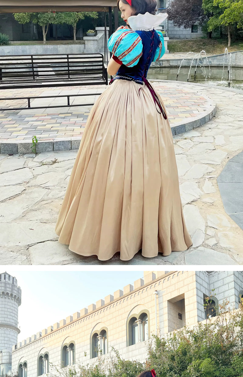 LACE GARDEN - Snow White Arrival - Royal Blue Dress Set with Puff Sleeves