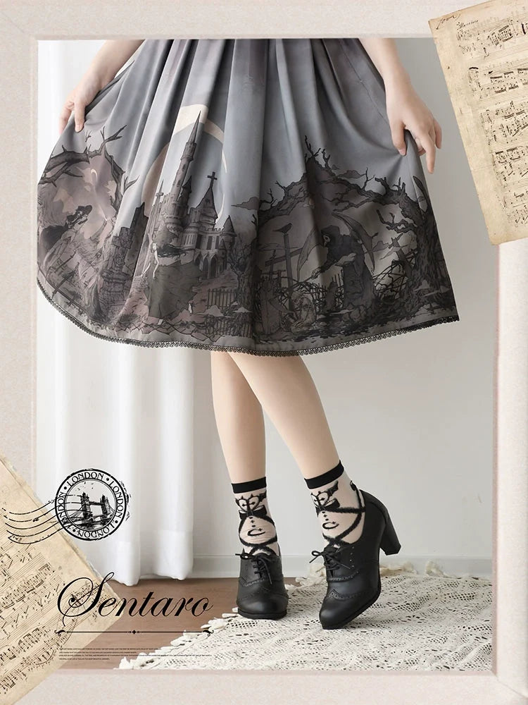 Sentaro - Retro Lolita Heel Shoes Handmade - Perforated Strap Leather Shoes Shoes