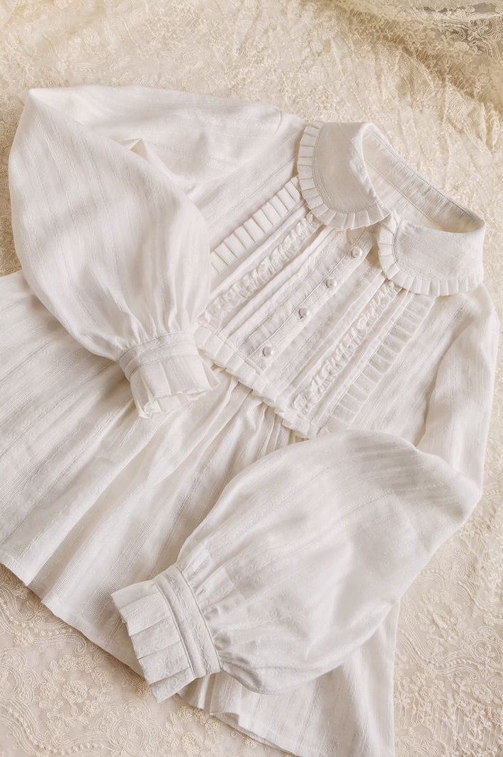 Yilia - J-fashion Ruffle Cotton Lolita - Blouse Innerwear