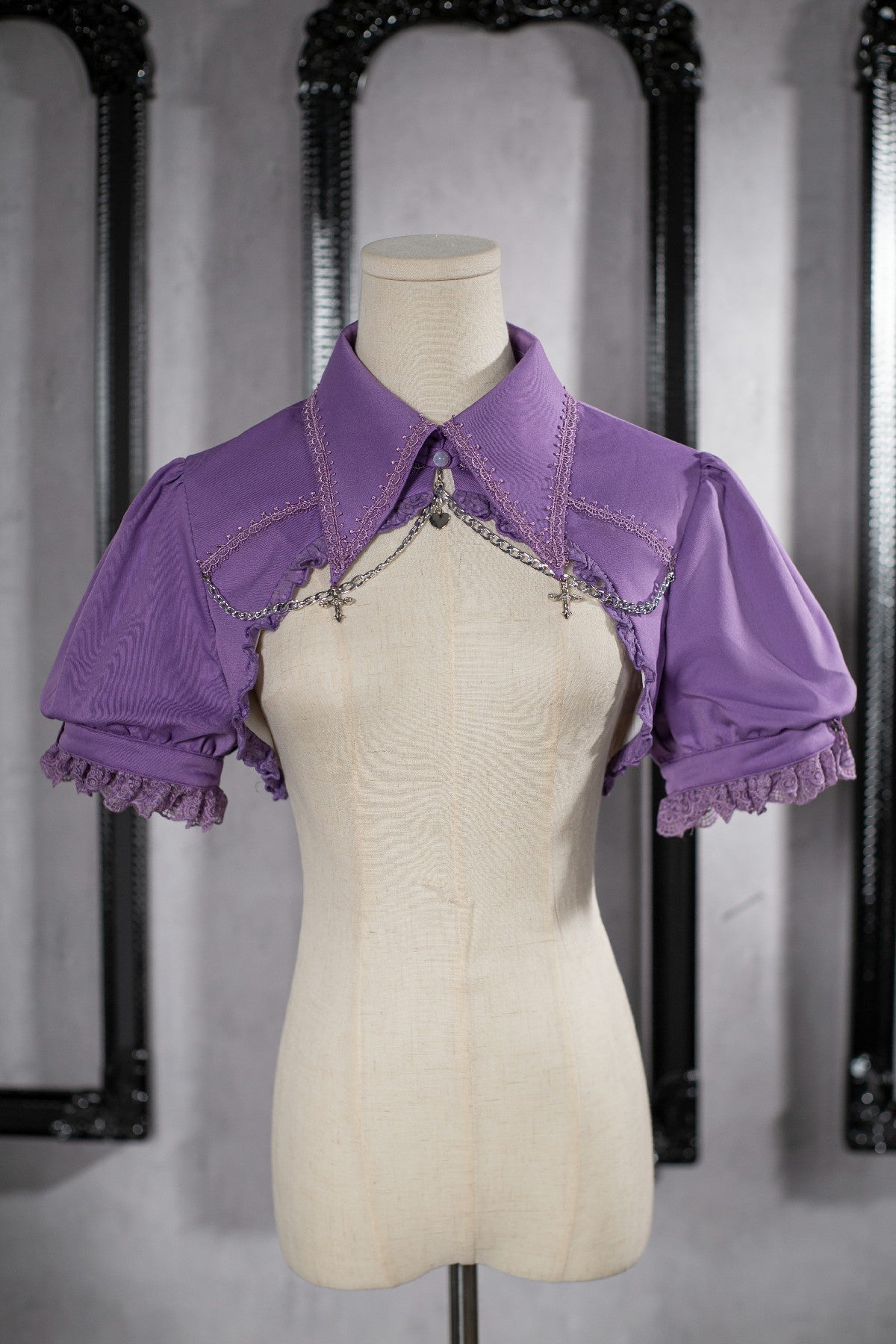OCELOT - Contract Cross - Gothic Elegant Bubble Sleeve Bolero