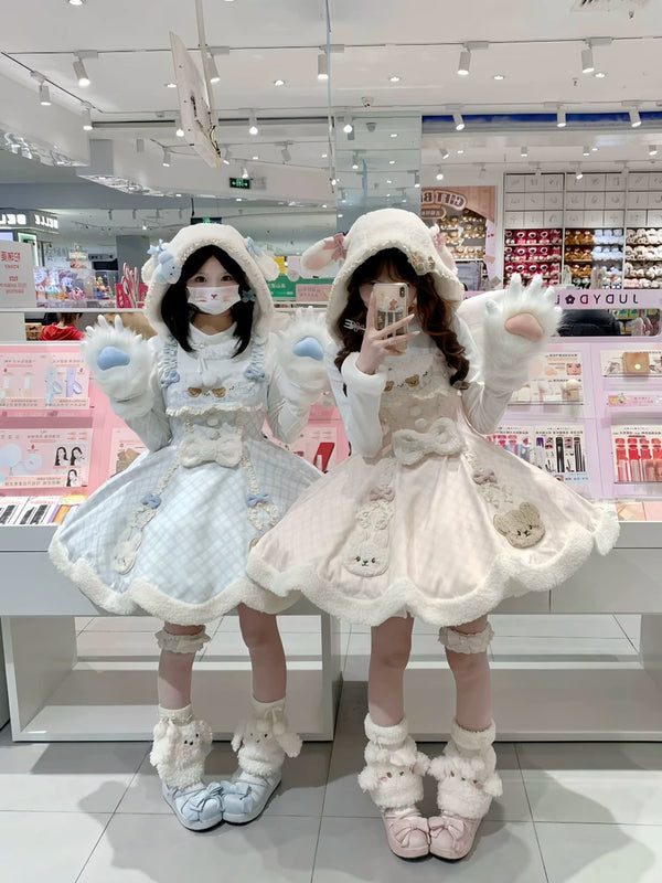 Yizhi Lamb Bunny & Bear Claw-Machine Winter JSK — additional product view