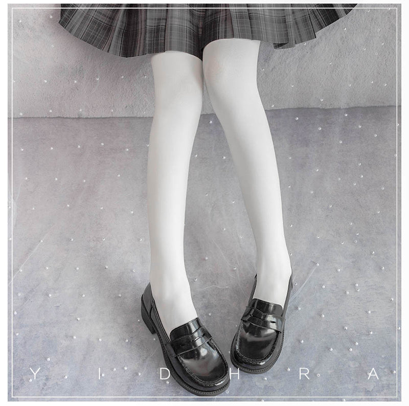 Yidhra - 120D Daily Lolita Velvet Spring - Leggings, Solid Color Socks