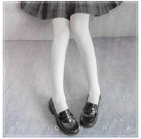 Yidhra - 120D Daily Lolita Velvet Spring - Leggings, Solid Color Socks - One Size / 120D-white / 2.0 version