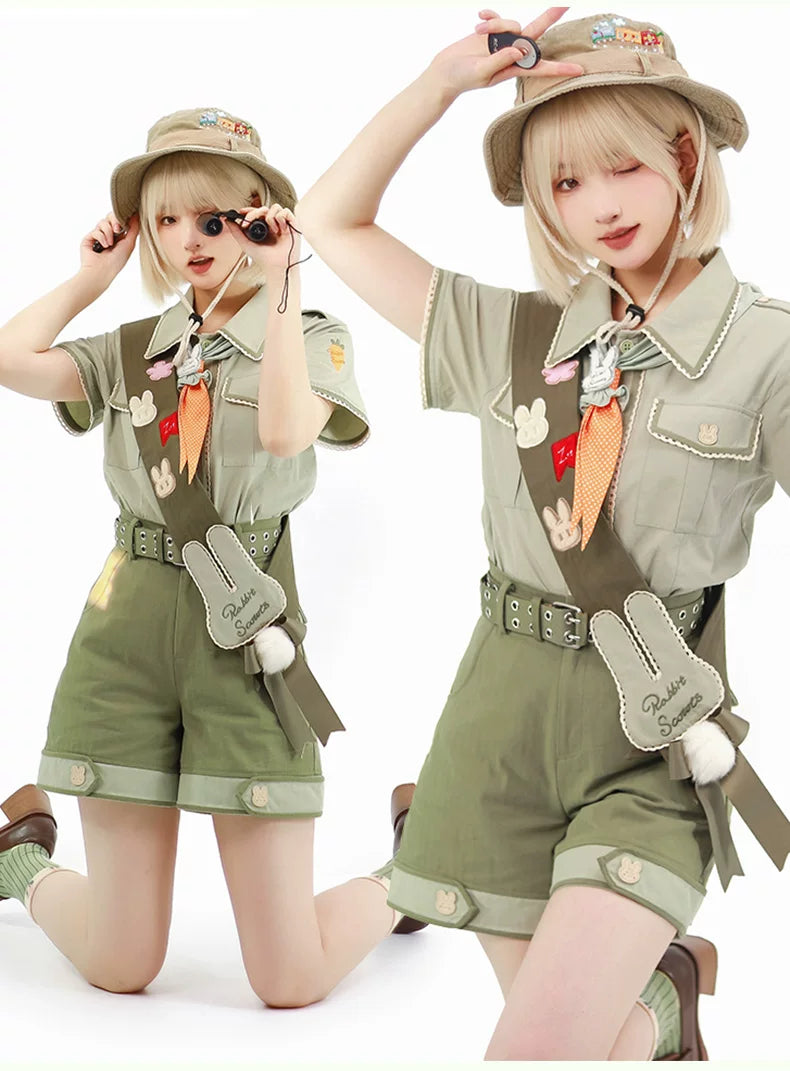 Baozi Pig - Rabbit Spring Outing - Shirt, Skirt or Pants Separates with Rabbit Details