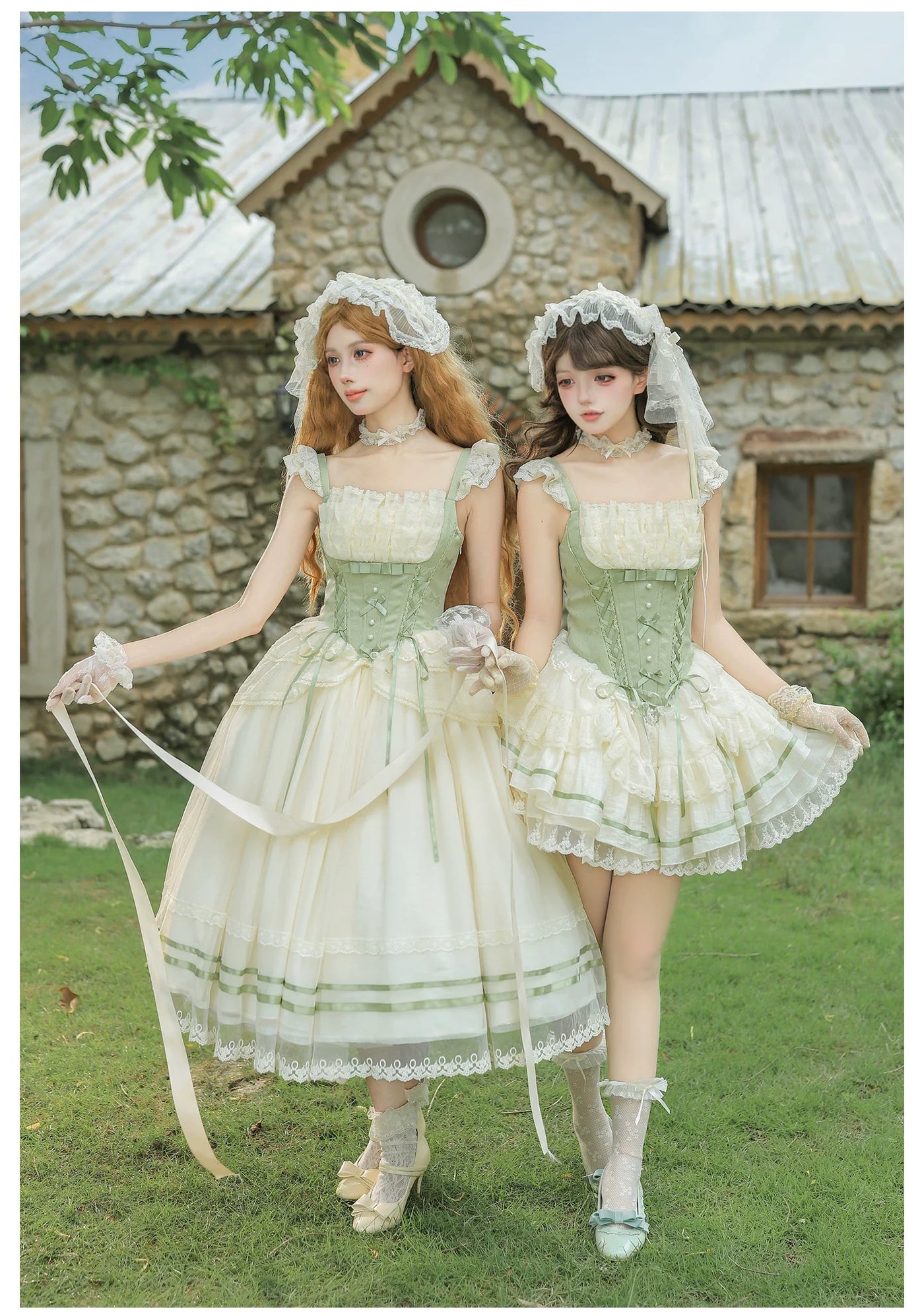 With PUJI - Unfailing - Classic Lolita Bow Jacquard Corset JSK Dress