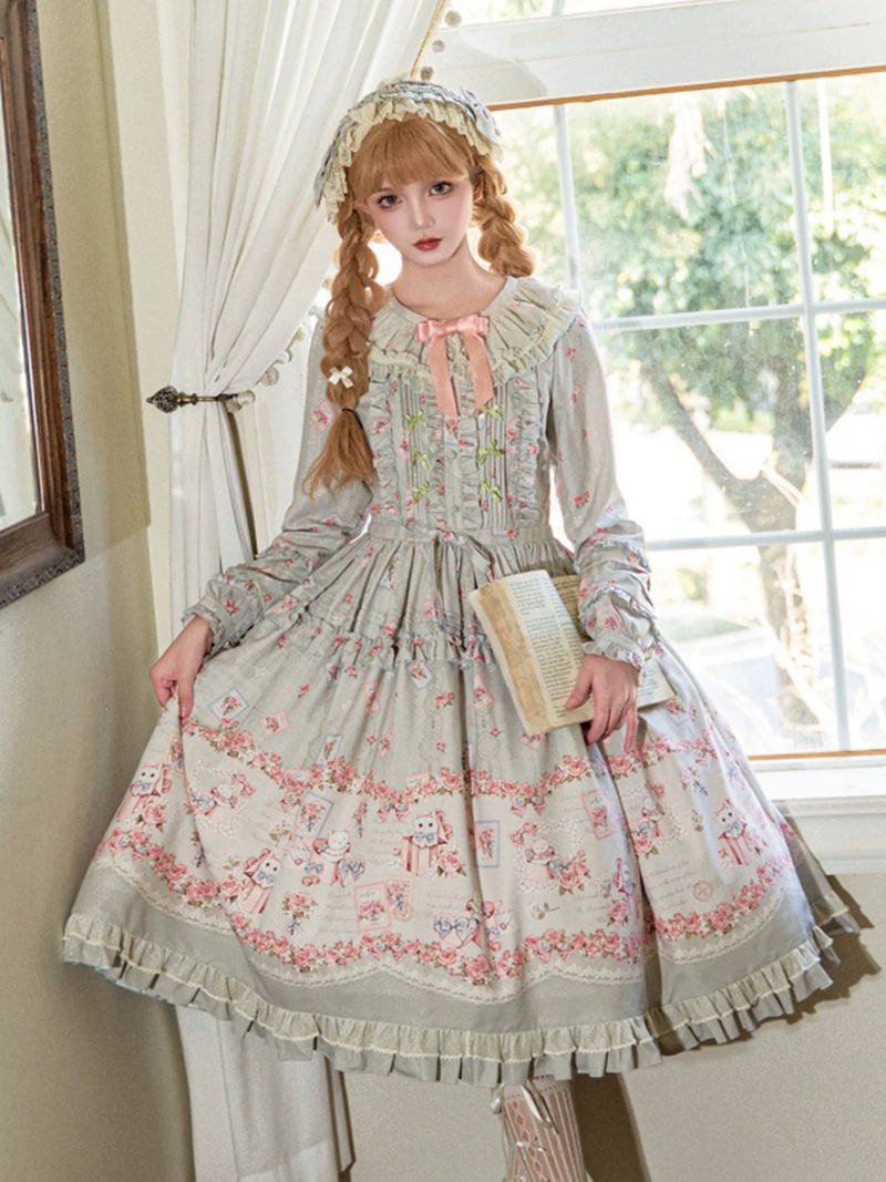 Yueele - Garden Bloom - Plus-Size Sweet Lolita OP Dress - detail view 3