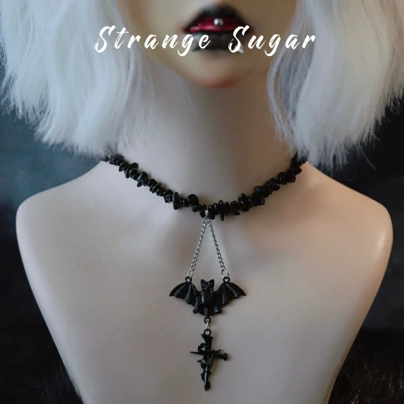 Strange Sugar - Handmade Gothic Lolita Choker - Multiple Pendant Neckwear