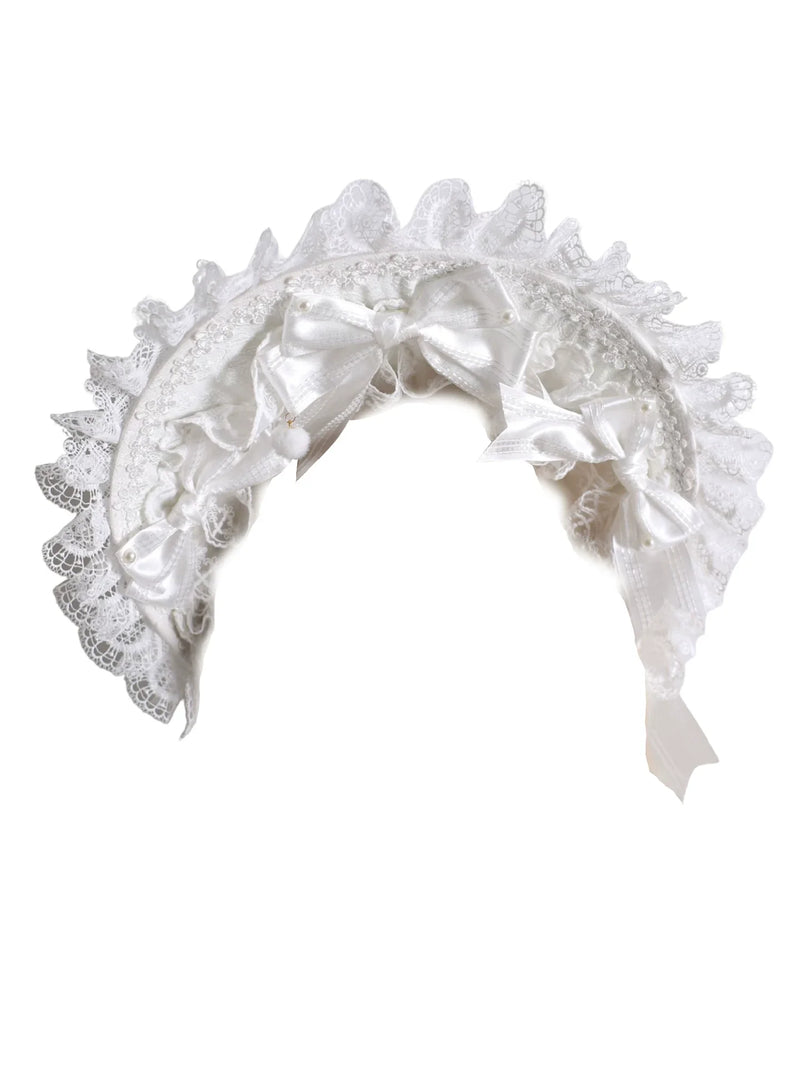 Xiaogui - Sweet Lolita Headdress, Lace & Bow - Headwear