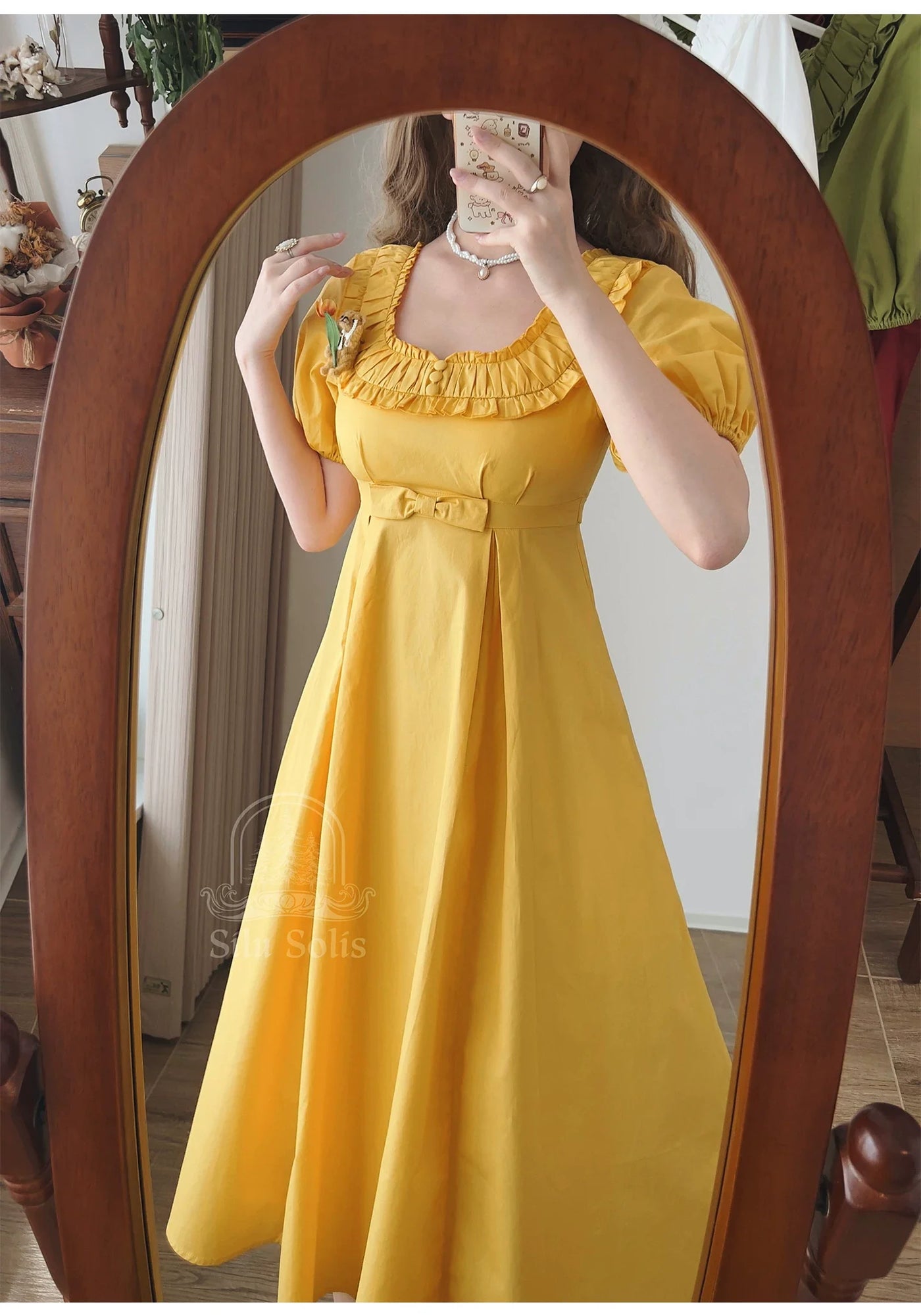 Forest Wardrobe - Morning Forest - Cotton Empire Waist OP Dress with Built-in Bra Pads