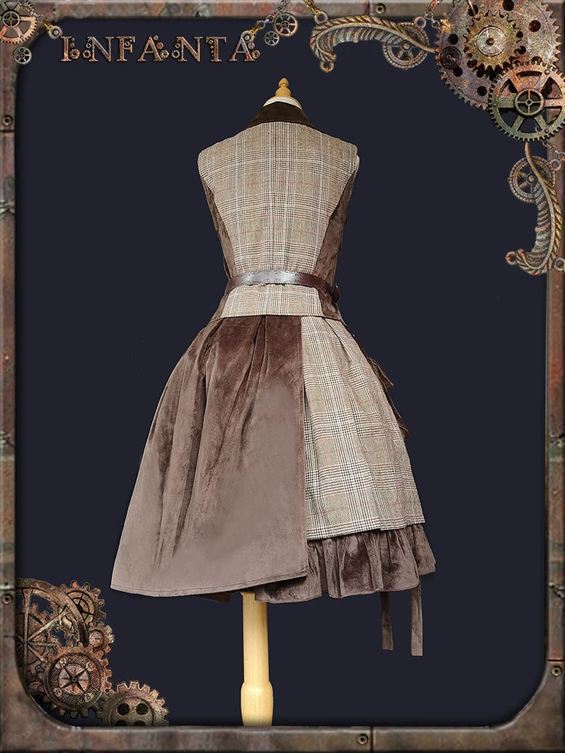 Infanta - Adventurer's Soul - Plaid Waistcoat & Asymmetric Skirt