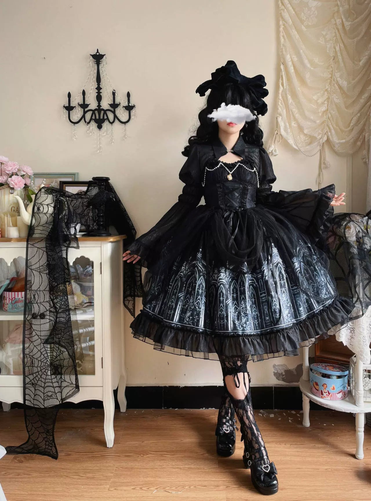 Sugar Girl - Silent Night Church - Gothic Lolita JSK Dress & Bolero, Church Print