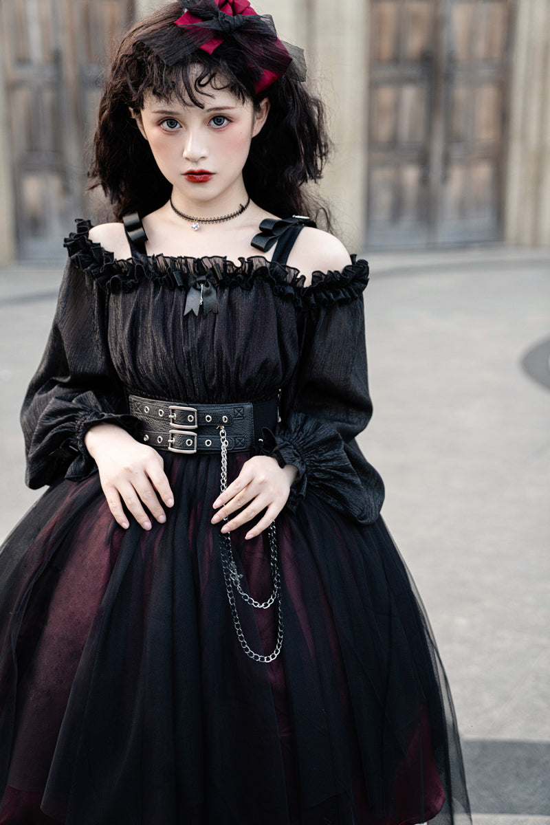 Your Princess - Gothic Lolita High Waist Black Dress - OP Dress