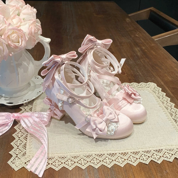 Aimee Thousand Knots Lolita shoes — Ballet Pink colour, product view