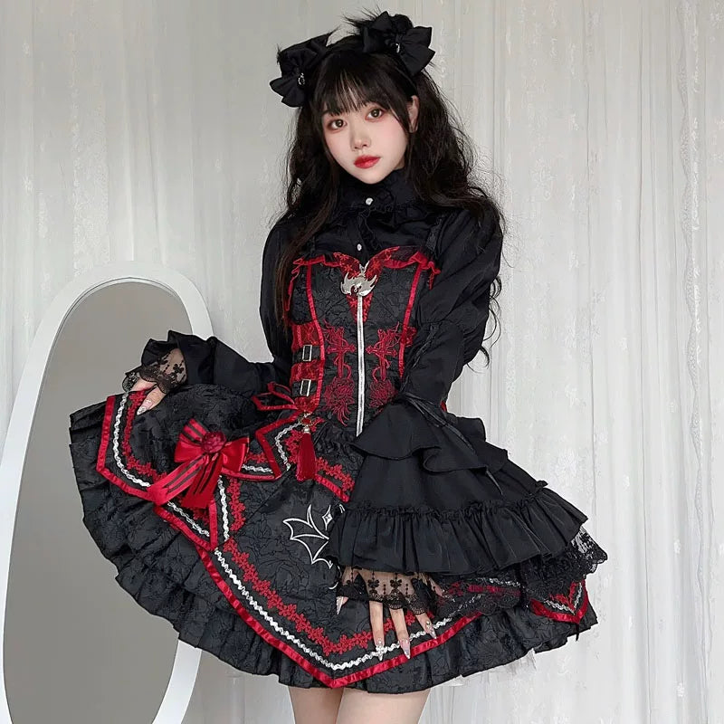 Leopard Cat Hidden Fragrance Gothic Princess Sleeve blouse by Lolita Fetch, featuring intricate gothic design and elegant princess sleeves.