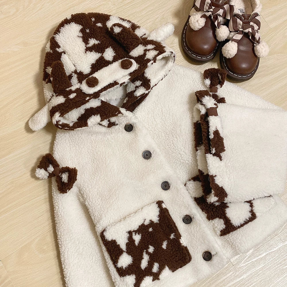 Baozi Pig - Milk Can Can - Brown-and-Cream Outfit Set with Bear Patches