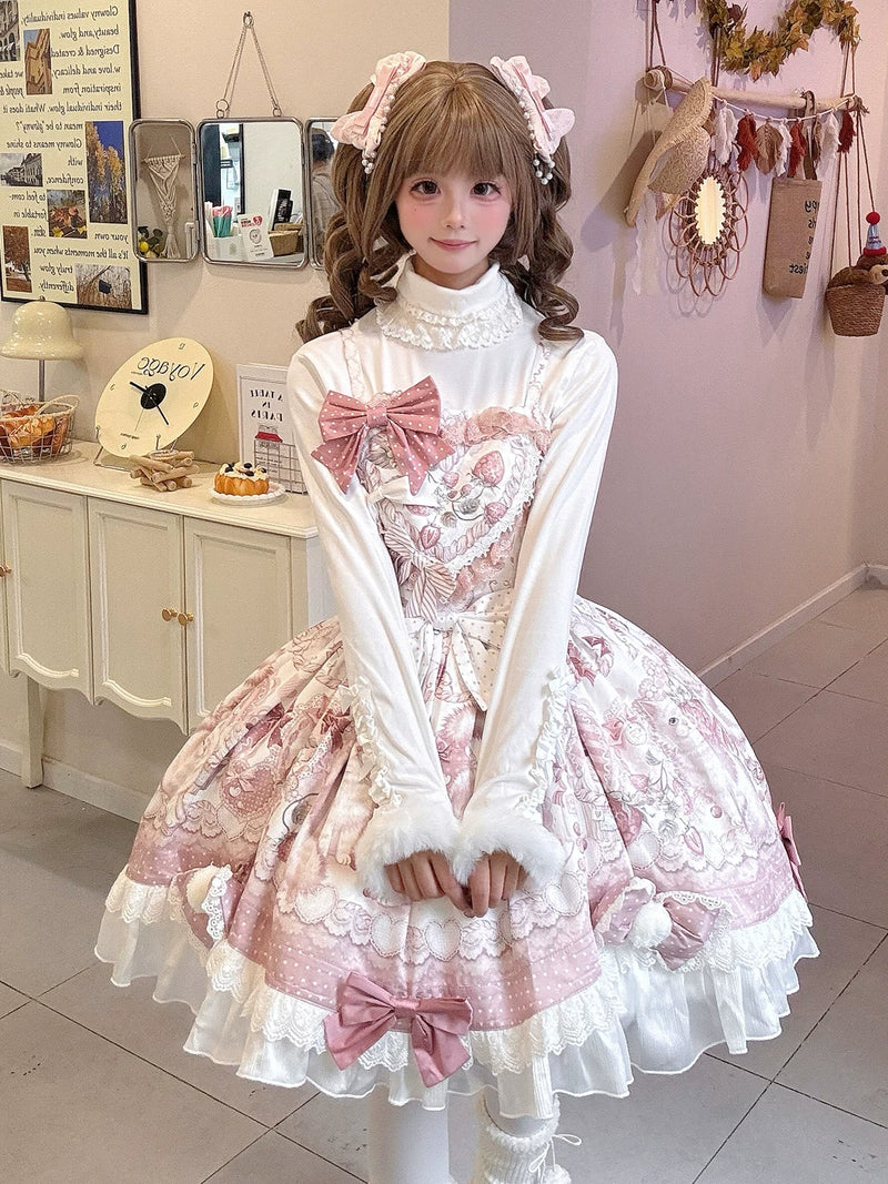 Fan Hua Xin Dessert Kitten Pink Lolita Dress & Cape — additional product view