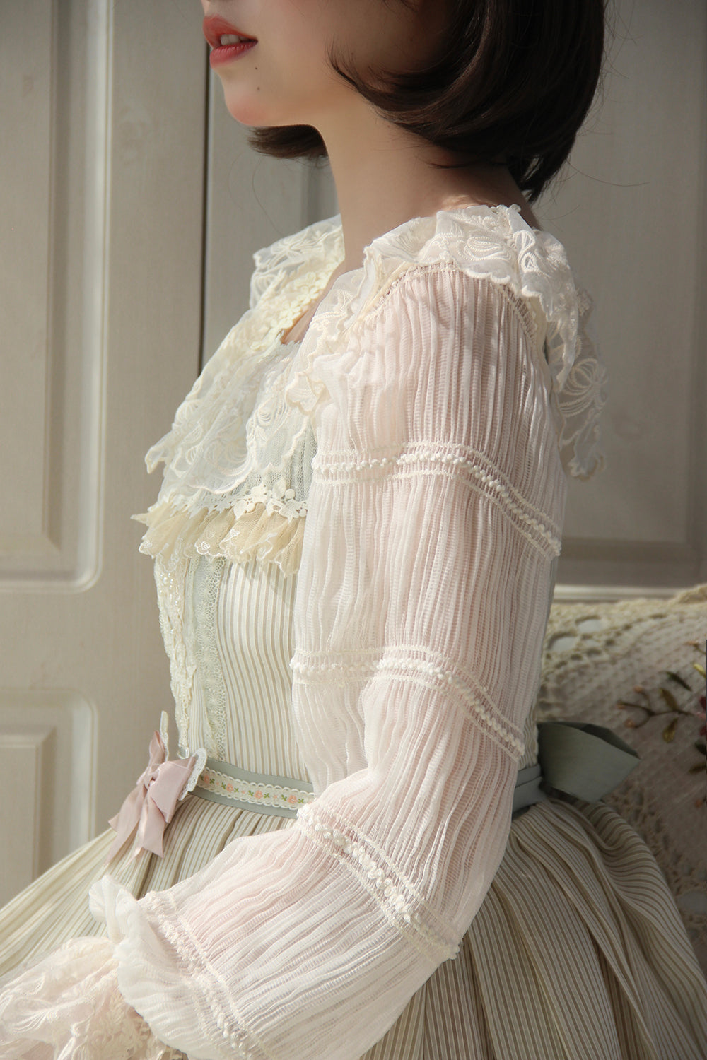 Miss Point - Retro Lolita Lace Long Sleeve Blouse - Innerwear