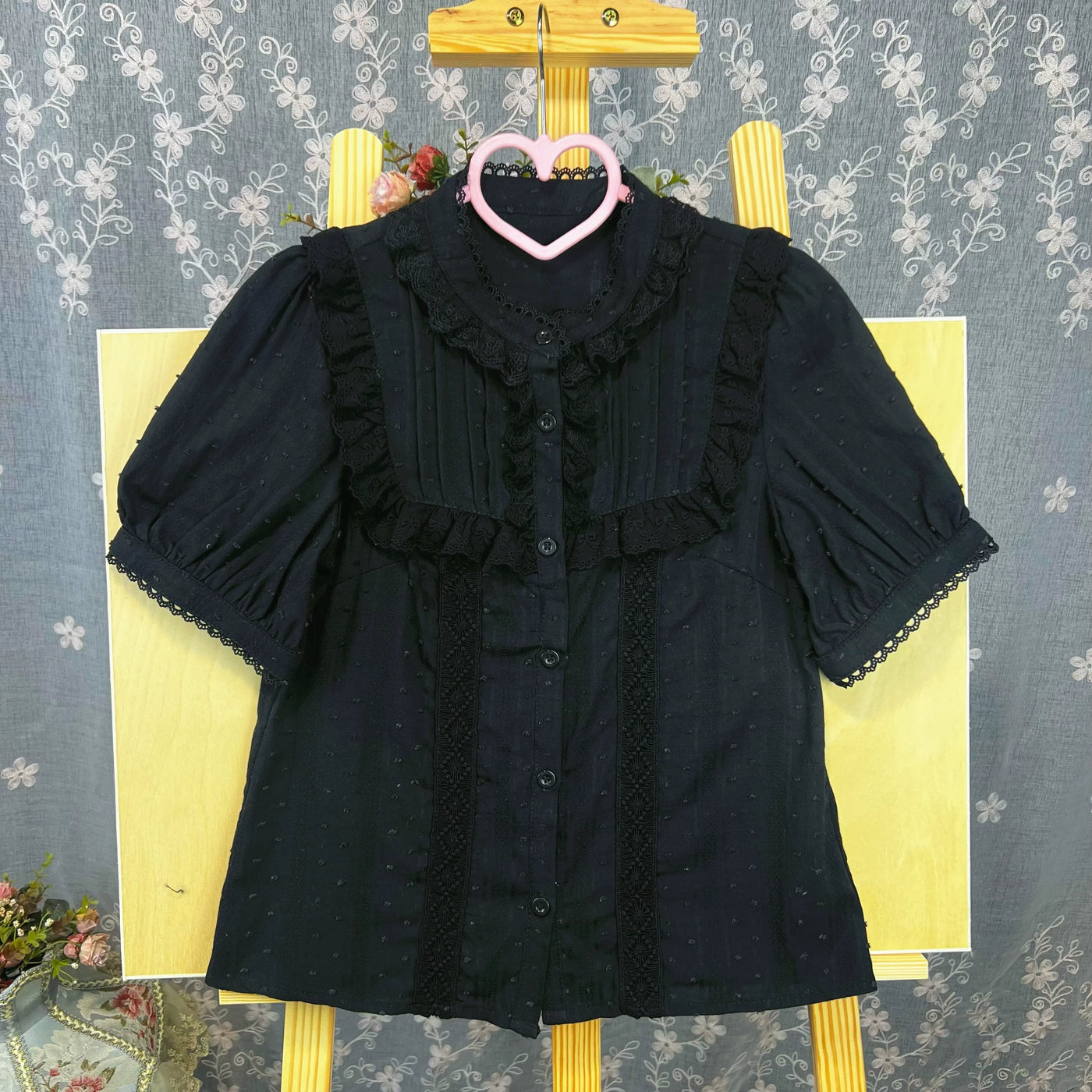 DMFS Lolita - Sweet Lolita Blouse Cotton Summer - Short Sleeve Shirt Innerwear