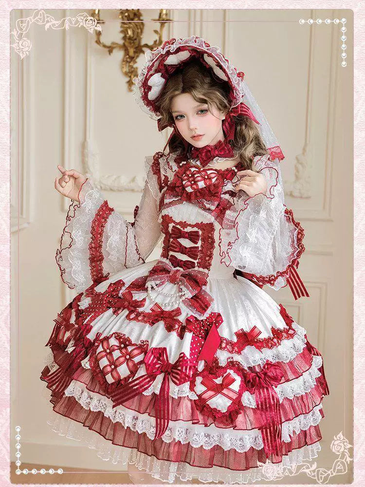 Sweetheart Dream Machine - Love Your Heart - Long-Sleeve Blouse with Layered Lace Cuffs