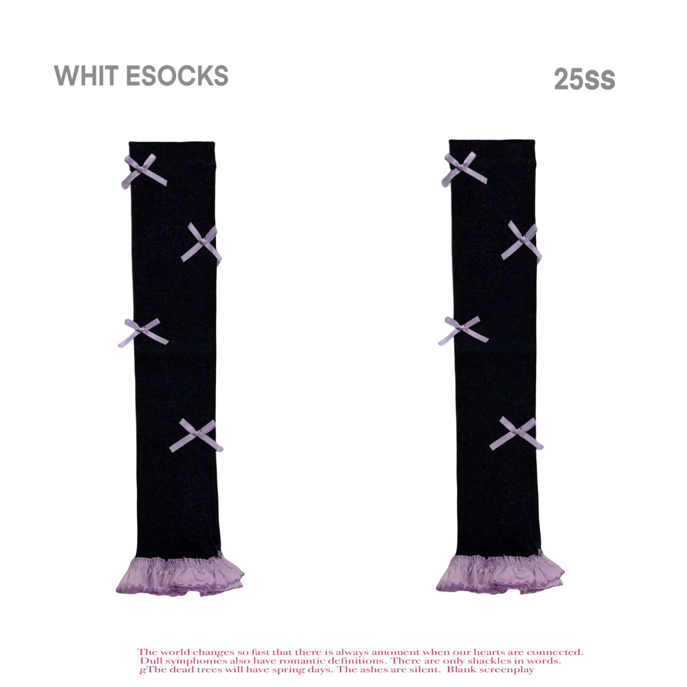 White Socks - Ribbon Bow Slouches - Bow-Trimmed Slouch Leg Warmers with Ruffled Hem