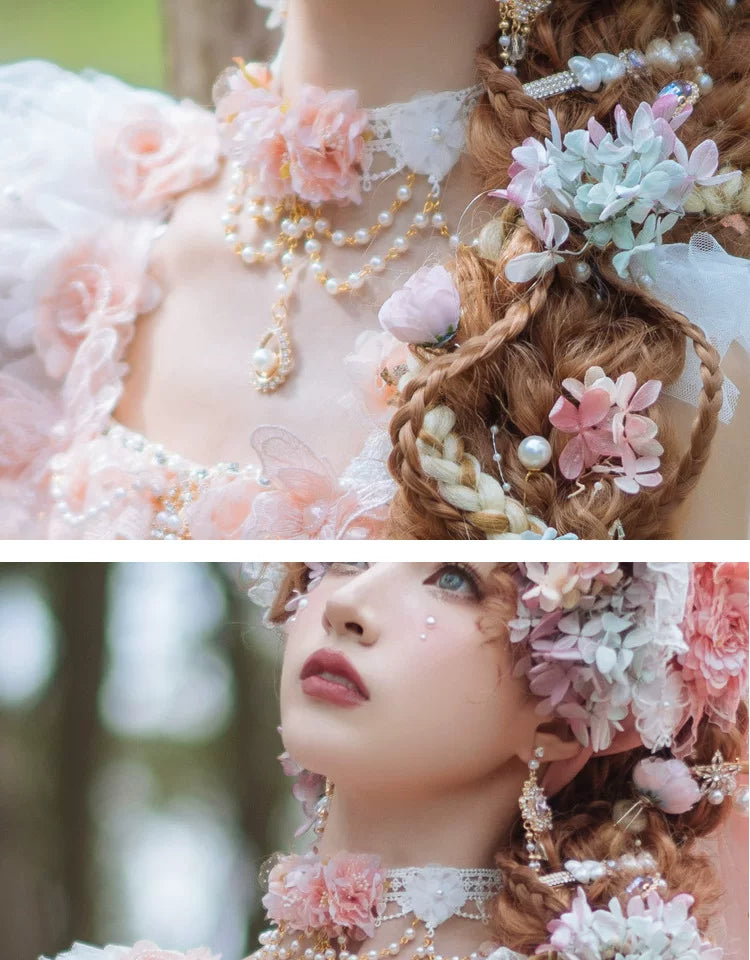 Handmade - Floral Bonnet Headwear - Sweet lolita bonnet headwear