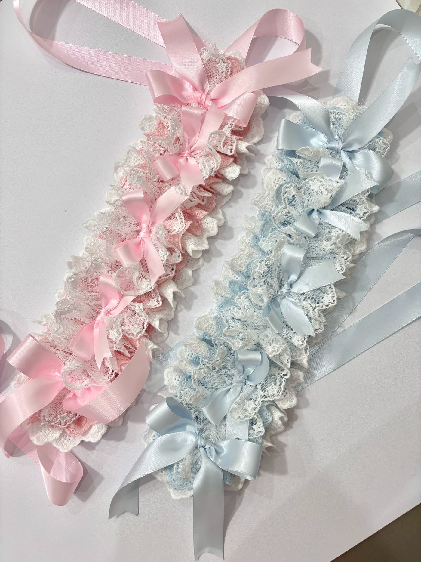 Cat Tart - Pastel Ribbon - Headband with Layered Lace and Ribbon Bows