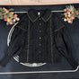 S / Black shirt-Peter pan collar