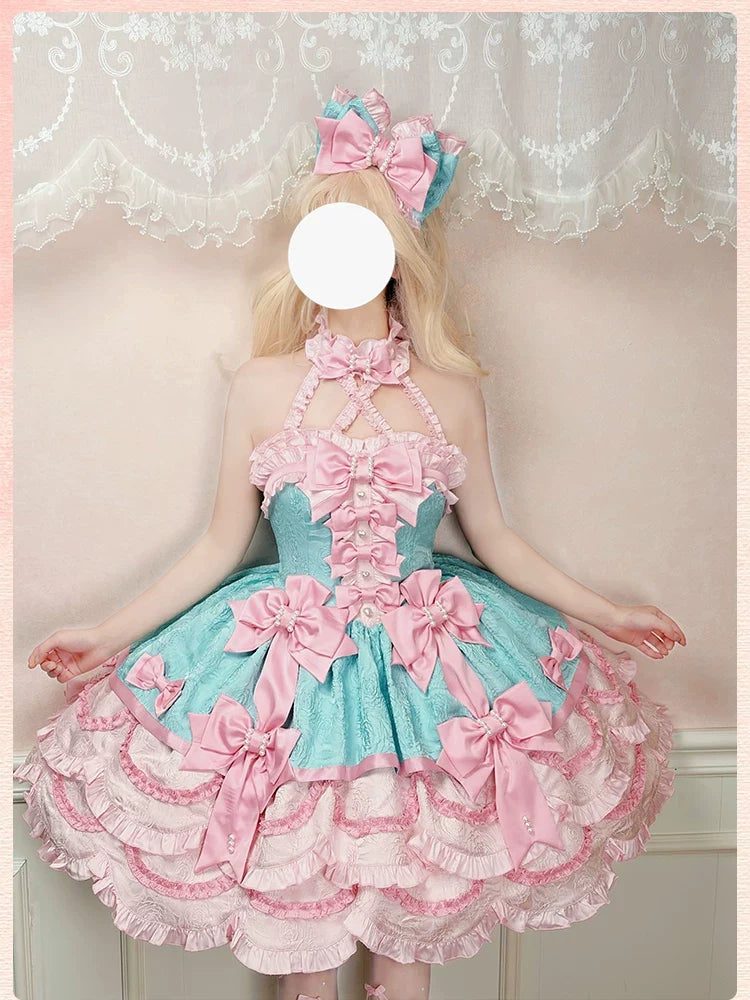 Alice Girl - Sweetheart Petal - Sweet Lolita Petal Hem JSK Dress, Halter Neckline