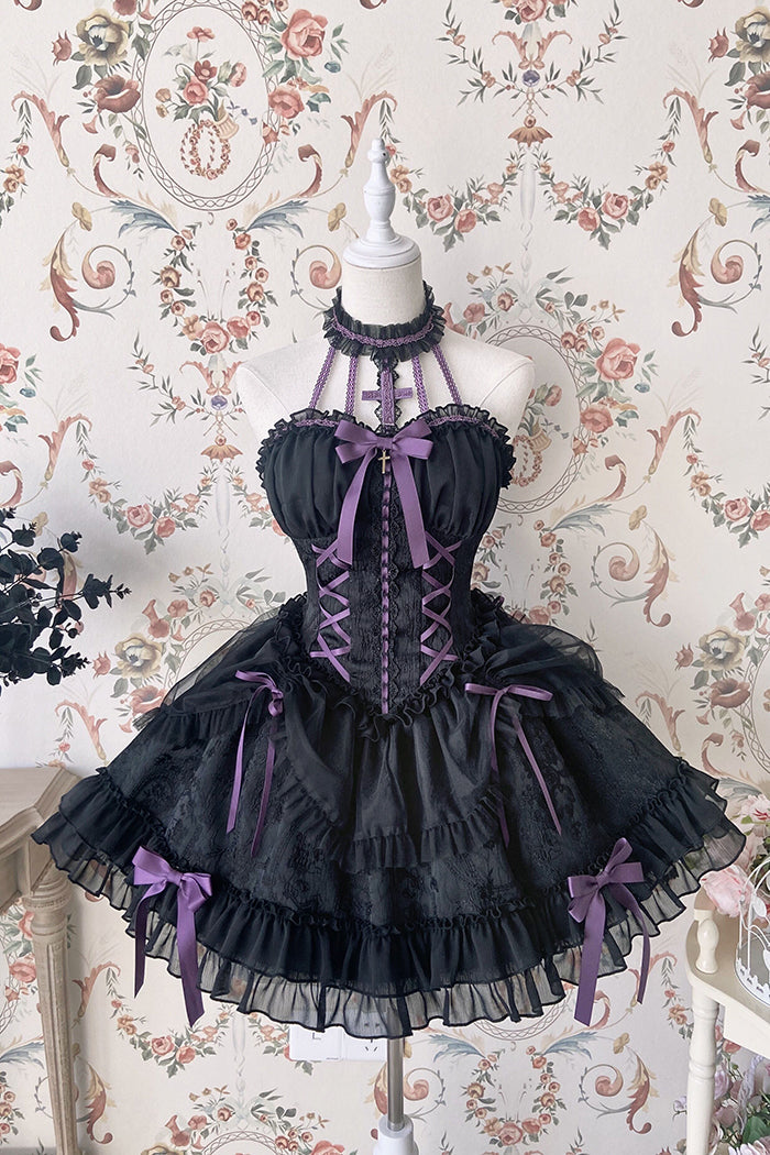 Alice Girl - Cross Maiden - Gothic Lolita Dress, Ballet Halterneck Lolita JSK