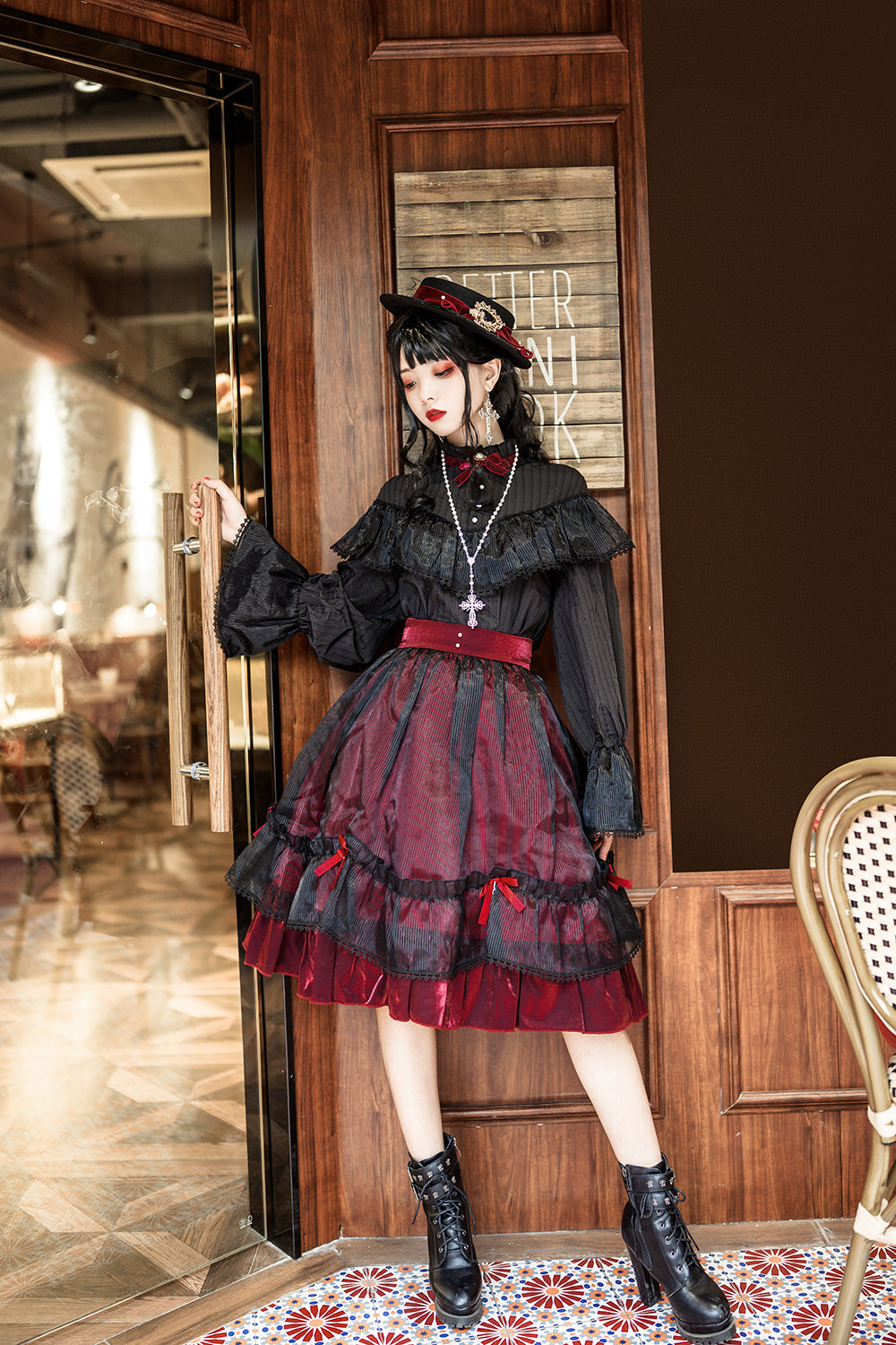 Princess Chronicles - Gothic Lolita Cross Shaped Pearl - Necklace Neckwear