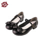 Chaussure à talon bas mat noir et bout arrondi / 34