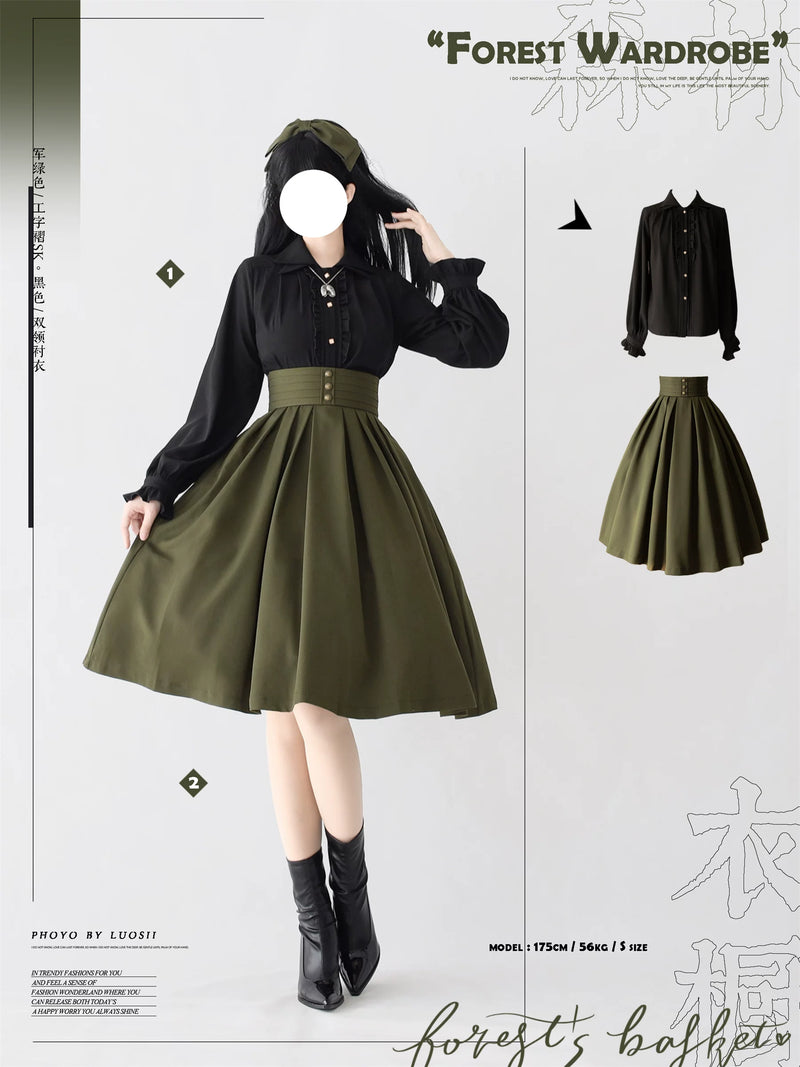 Forest Wardrobe - Forest Basket 4.0 - Double-Collar Long-Sleeve Blouse - 9
