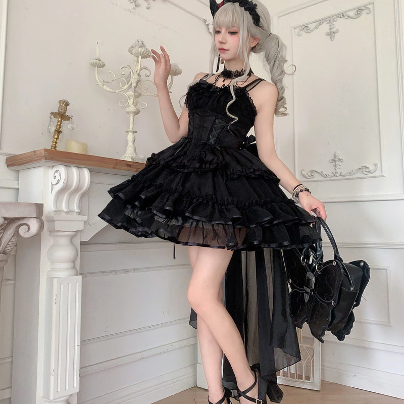 Zhijinyuan Dance of Time Ballet JSK — Black JSK styled on a model
