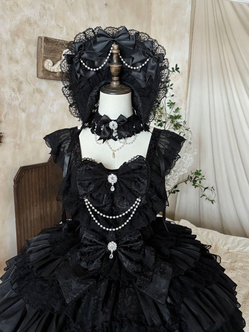 Miaolin Original - Rose Oath - Sweet lolita JSK dress with lace