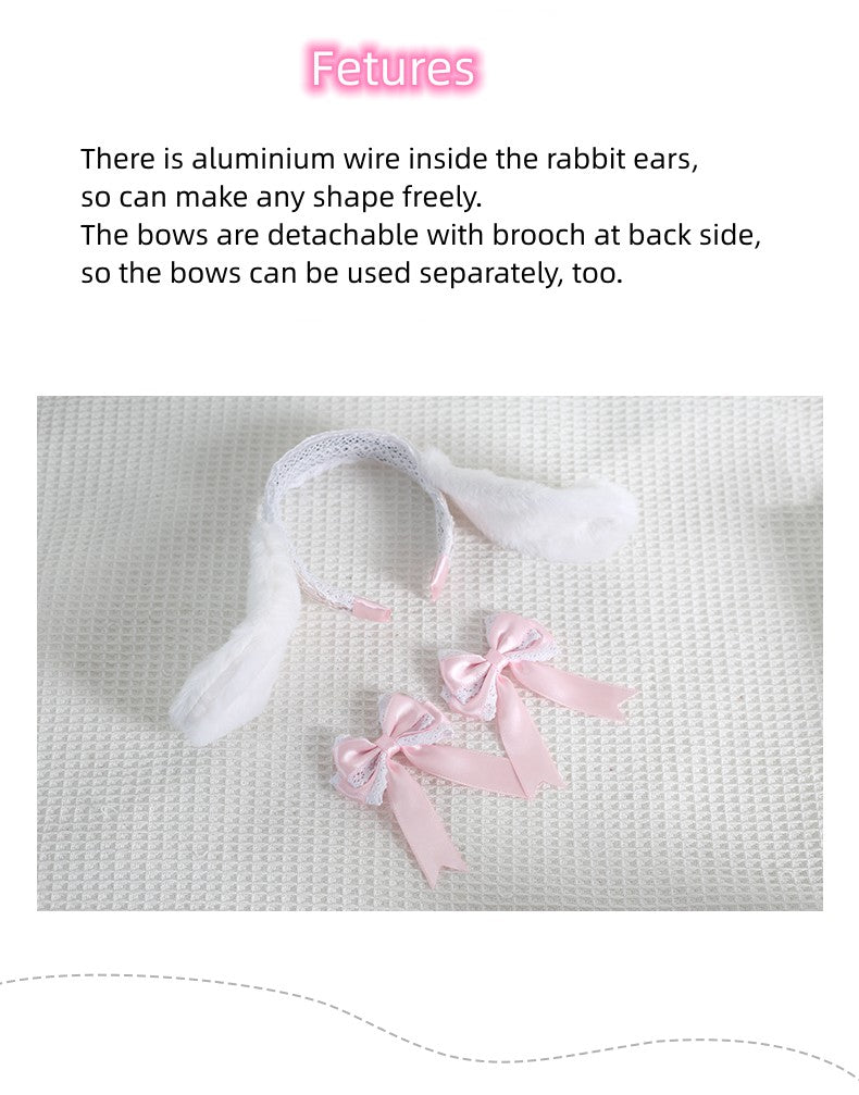 Xiaogui - Sweet Lolita Rabbit Ear KC Headband - Headwear