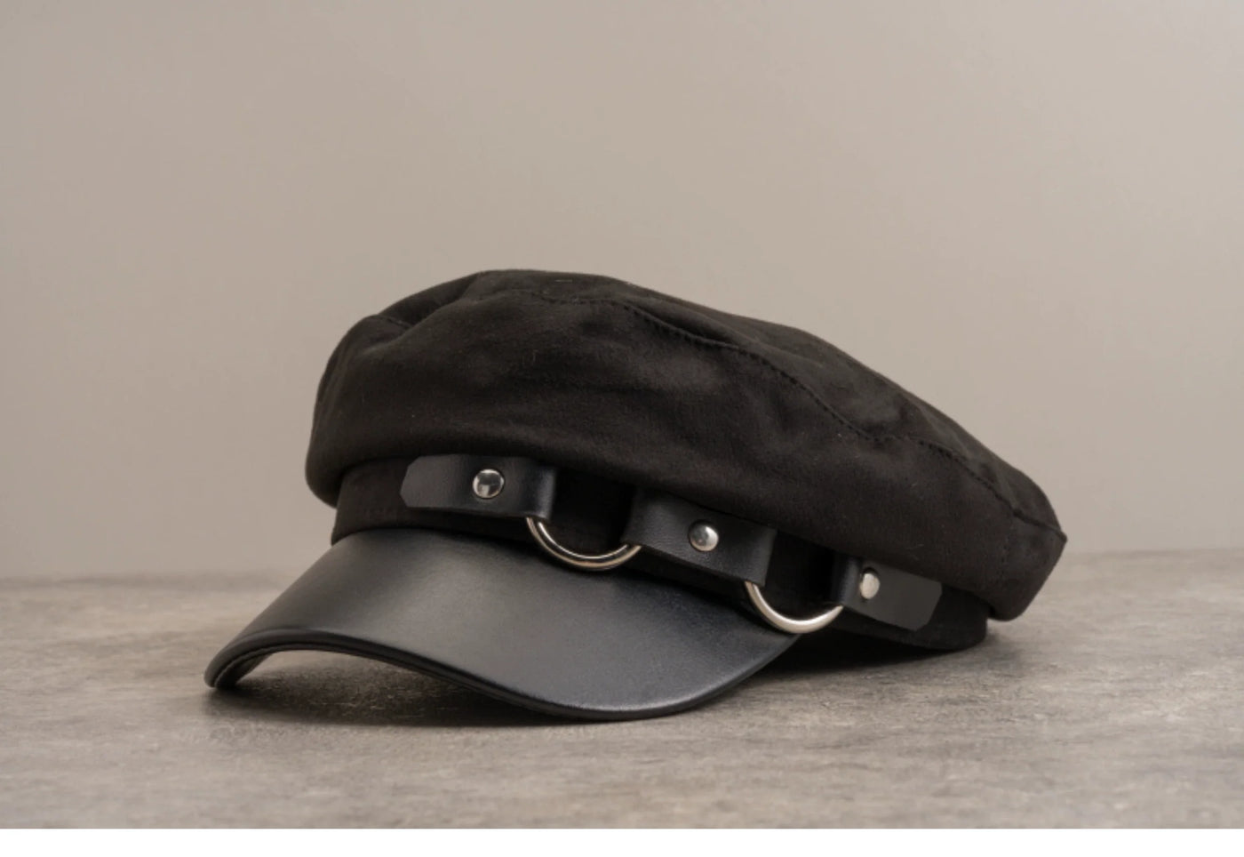 Strange Sugar - Gothic Lolita Hat Leather Buckle - Lolita Newsboy Hat Headwear