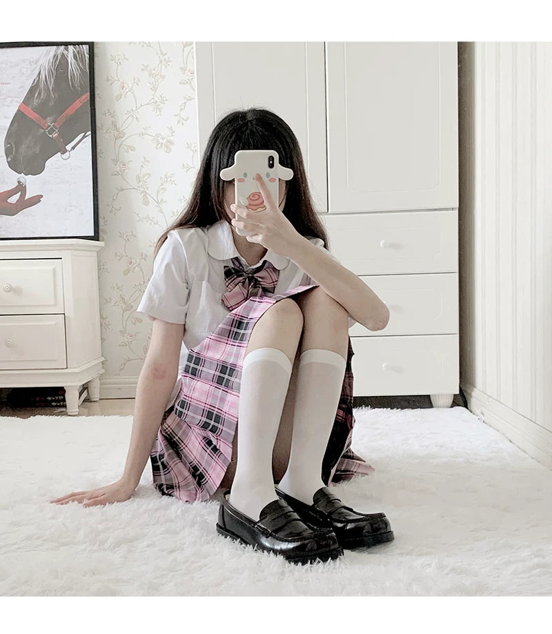 Floral Milk Cat - JK Basics - Calf Socks in 32 cm and 43 cm Lengths