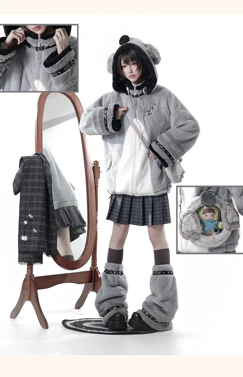 Baozi Pig - Sleeping Koala - Plush Coat with Matching Leg Warmers or Koala Bag